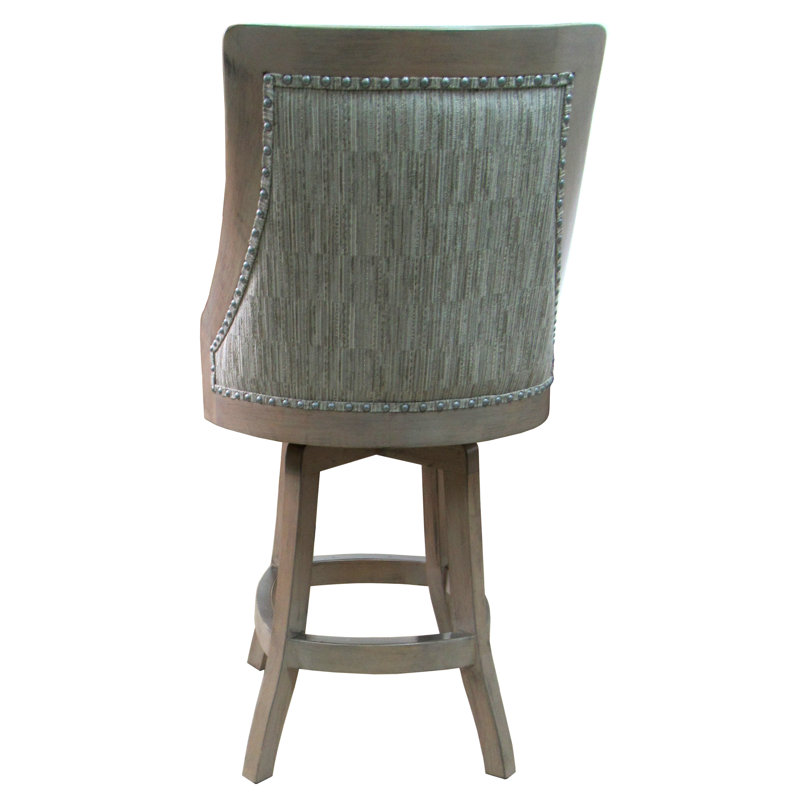 Daisja Swivel Upholstered Counter Stool with Solid Wood Frame, Counter Stool (26" Seat Height)