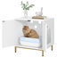 Cat Litter Box Enclosure, Hidden Litter Box Furniture with Double Doors, Wooden Pet House Side End Table, Tall Legs, 60 x 50 x 61 cm, Living Room, Bedroom-1084362906