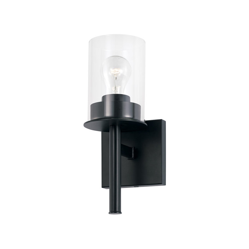 Mason Armed Sconce, Matte Black