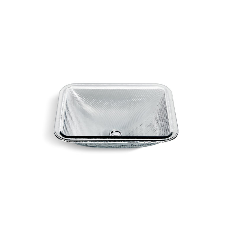 Yepsen Glass Undermount Bathroom Sink, White
