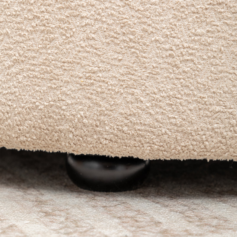 Castanedo Upholstered Round Ottoman, Boucle - Warm Beige