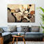 Impression abstraite sur toile tourbillonnant de tons de terre-1097735854