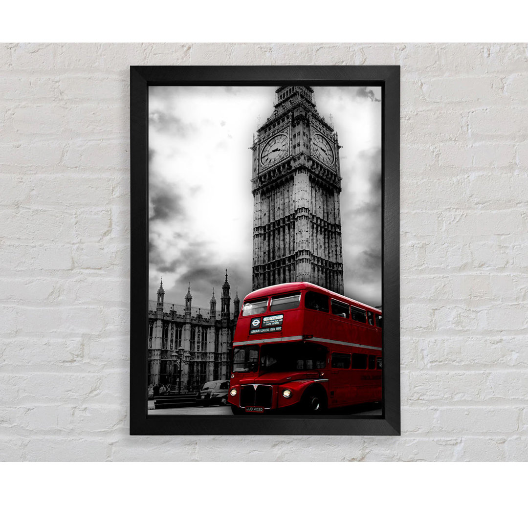 Roter Londoner Bus Big Ben B N W - Druck