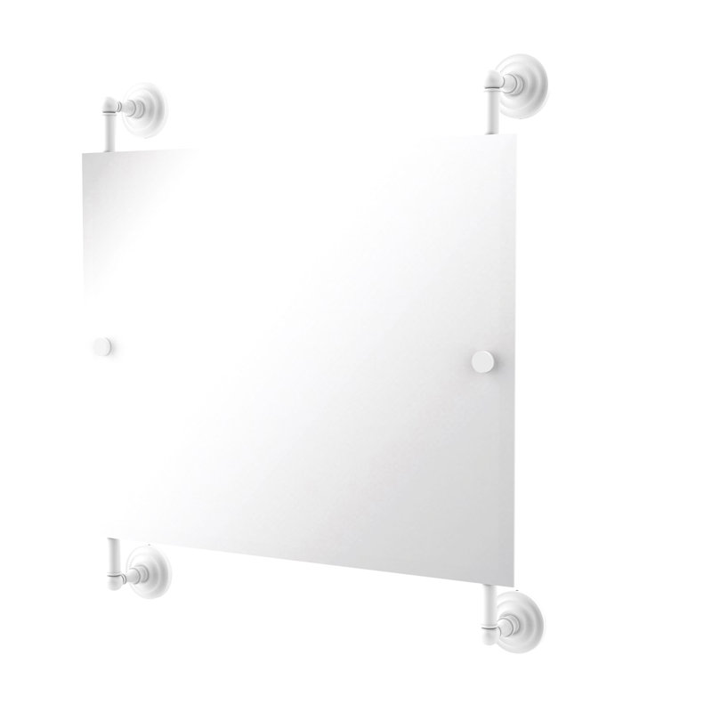 Miroir accent biseauté traditionnel Jhene Landscape, Blanc mat