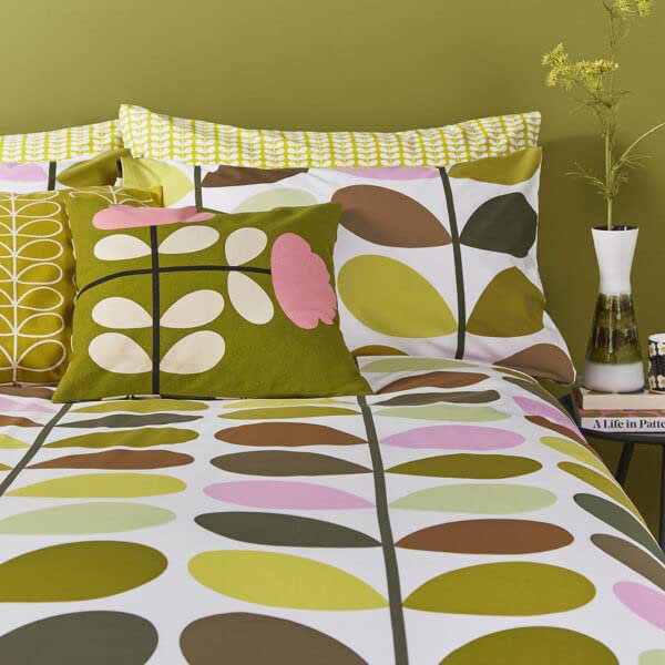 Green/White/Pink 200 TC Reversible Duvet Cover Set, Super King