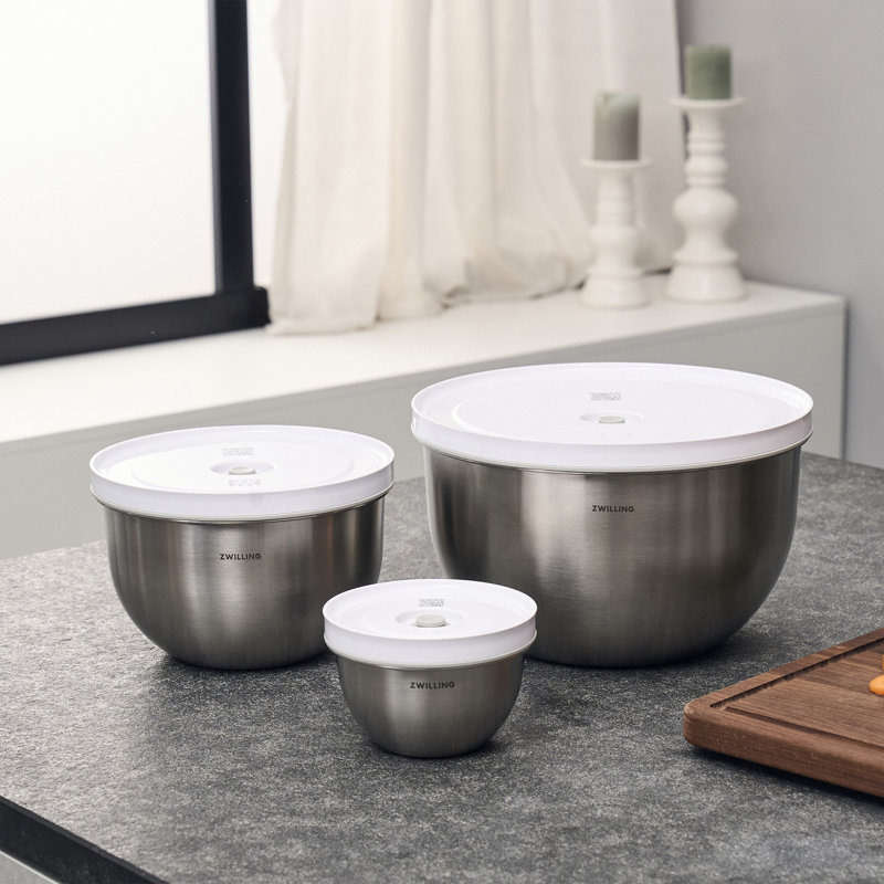 ZWILLING Fresh & Save BOWLS 3-Pc Stainless Steel Vacuum Bowl Set
