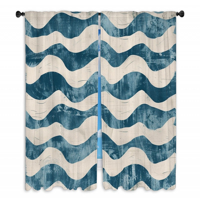 Rideaux de fenêtre Waves Nautical Seaside Vibes - 2 panneaux, L 20 po x L 84 po