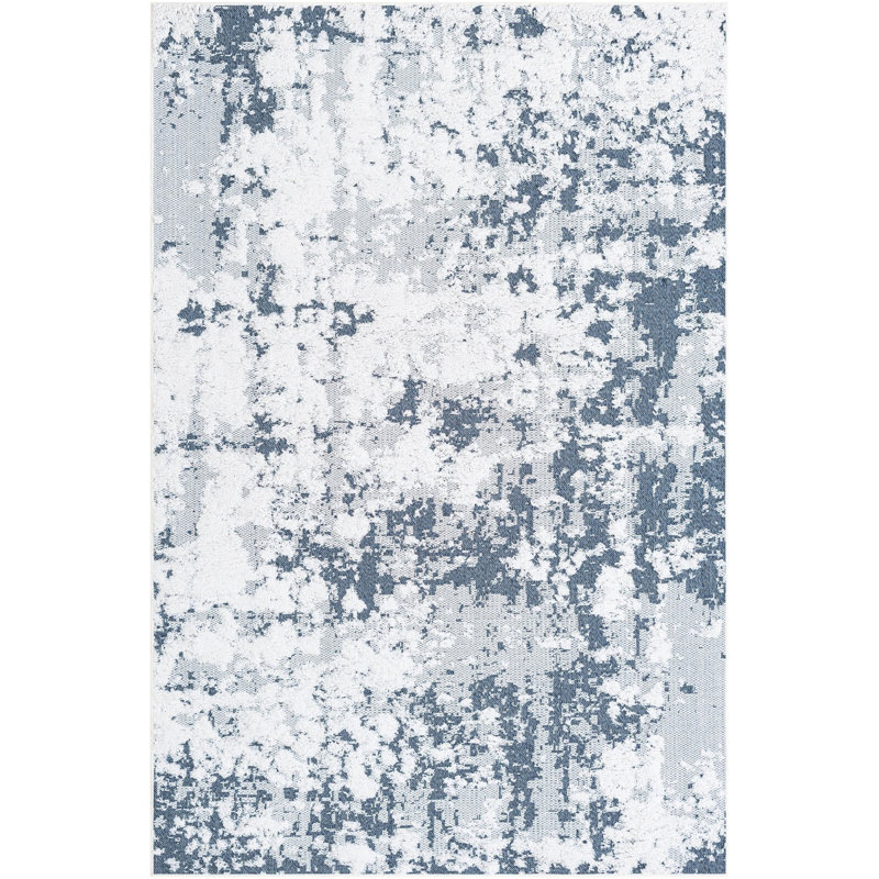 Cotton Abstract Indoor Rug, Rectangle 5'3" x 8'