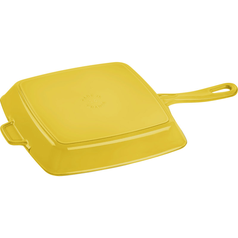 Staub Cast Iron Square Grill Pan, Yellow, 12" x 12"