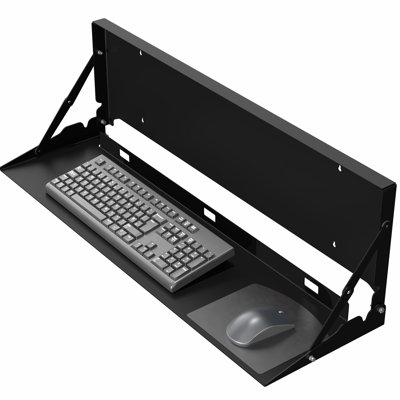  Support mural noir pour plateau à clavier 30 po avec tapis de souris