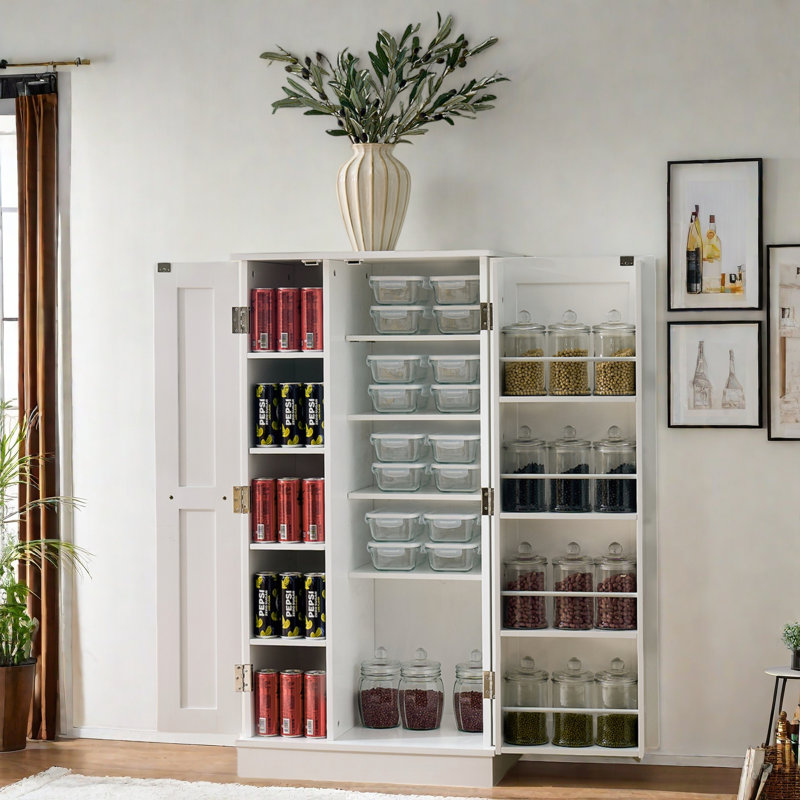 Garde-manger avec portes, grand rangement et tablettes réglables