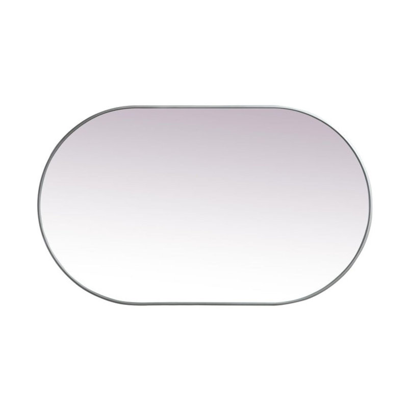Elington Metal Oval Mirror, Silver, 60"  x 36" 