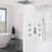 FontanaShowers Sofia Large Ceiling Rain Shower Head Set With Shower Body Sprays and Hand Shower-144329428-144329430