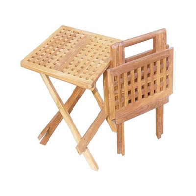 Table bistro pliante en bois massif Mertens