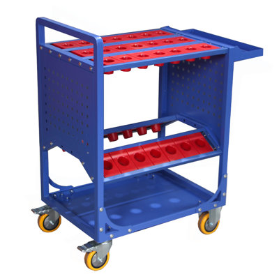Tool Cart 40 Taper Tool Holder CNC Tool Cart CAT40 Tool Trolley BT40 Service Carts CNC Machine Tool Service Cart (CAT40 35 Capacity)