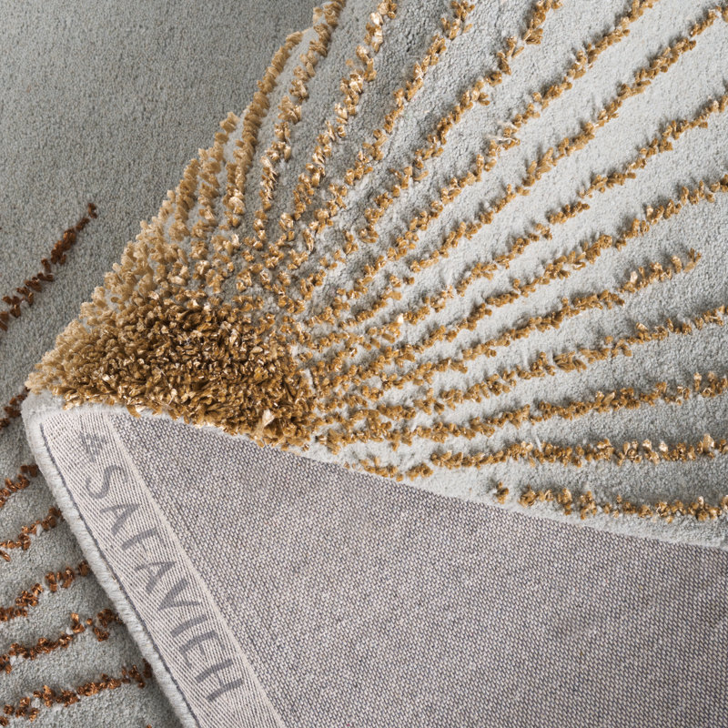 Amberjack Hand Tufted Wool And Viscose Abstract Rug, Rectangle 5' x 8'