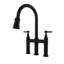 Matte Black Bridge Kitchen Faucet With Pull-Down - Accurate Temperature And Flow Adjustment, 360-Degree Rotating Nozzle, Brass Fine & Management,-119929951