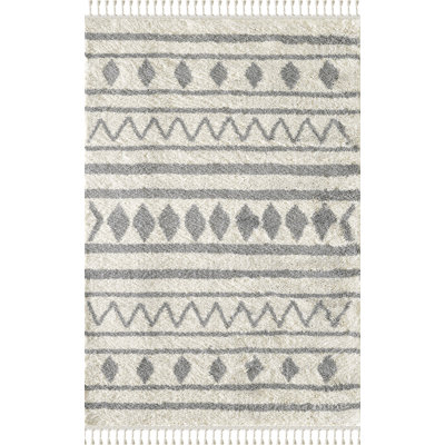 Tapis à tribal ivoire et gris abani willow wil120a marocain