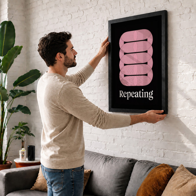 Repeating Rhythms Typography - Print, Unframed, A4 - 29.7 x 21.0 cm