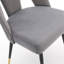 Collection Akoya moderne | Chaise de salle à manger contemporaine en velours rembourrée avec têtes de clous et pieds en métal noir, gris, ensemble de 2-117163502