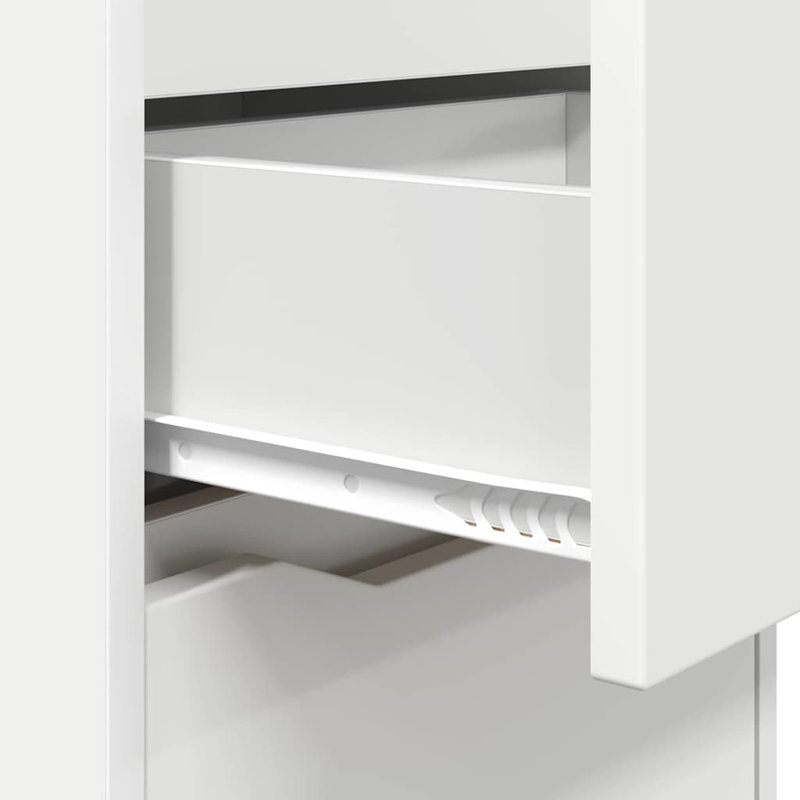 40cm W Manufactured Wood Bedside Table, White
