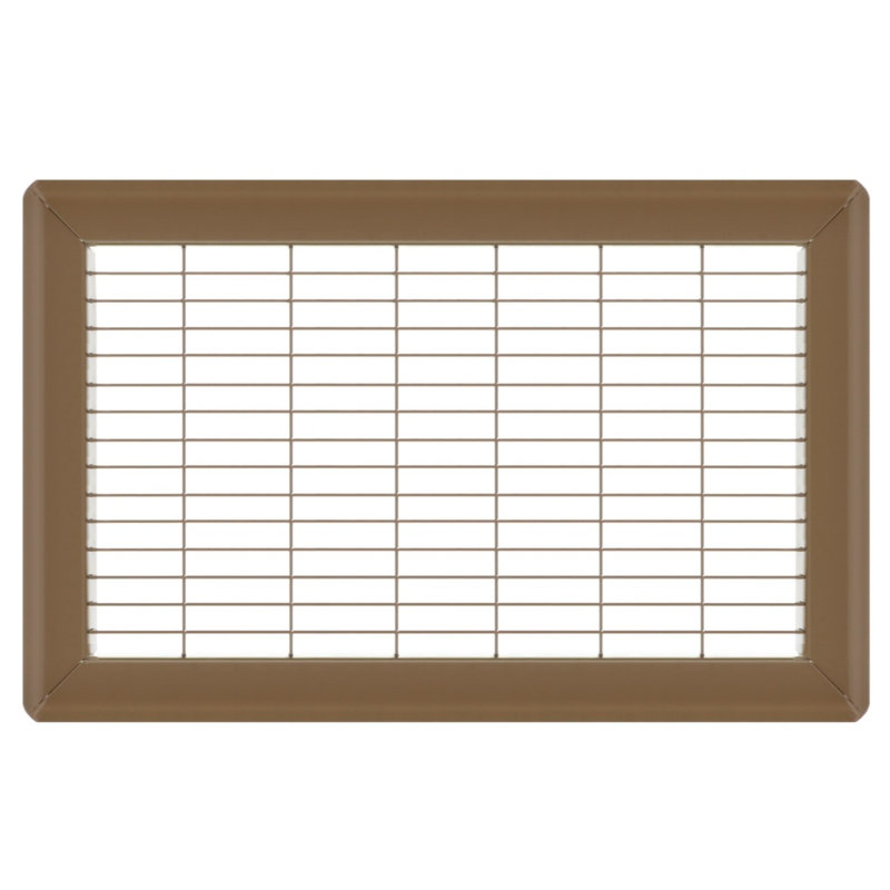 Gril de plancher brun de gros calibre, H 0,9 po x l 8 po x L 14 po