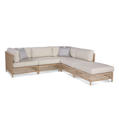 Bayside 100'' Wide Wicker Patio Sectional with Cushions