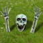 3 piquets de jardin squelette d'Halloween, décoration de crâne révolutionnaire