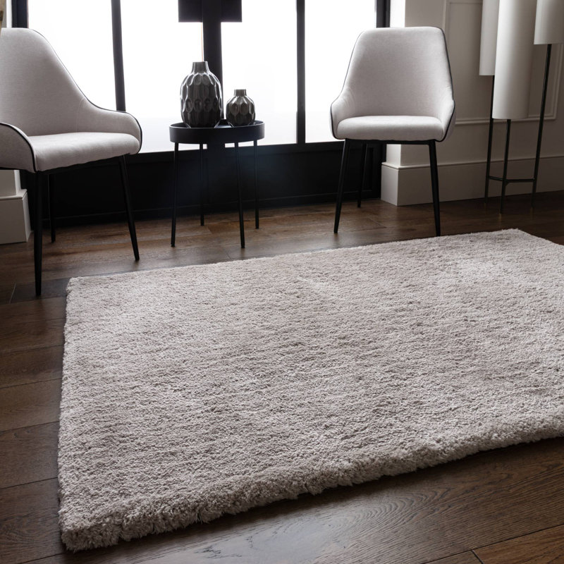 Tachiana Hand Tufted Shaggy Silver Area Rug, Rectangle 80 x 150 cm