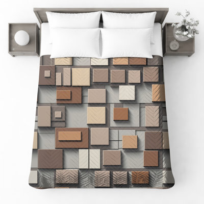 Couvre-lit matelassé à motif géométrique toutes tailles