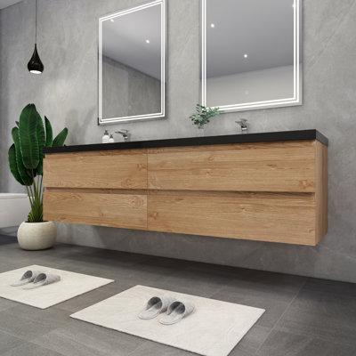 Kirker 83.5'' Double Bathroom Vanity with Acrylic Top
