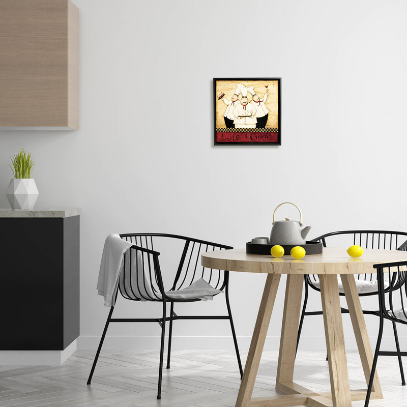 «Life Is Good Vintage Chefs», estampe numérique par Dan Dipaolo, H 12 po x l 12 po x P 1,5 po, Giclée encadrée noir minuit