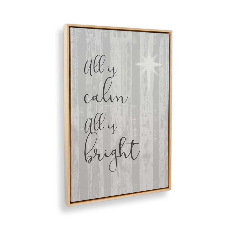«Calm and Bright Holiday», reproduction d'art sur toile, H 18,75 po x l 12,75 po, Cadre flottant brun