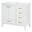 Meuble-lavabo 36 po avec lavabo, portes à fermeture douce, 4 tiroirs, structure en bois massif et une boîte pour une installation facile-129187308