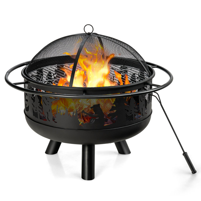 Round Iron Wood Burning Smokeless Fire Pit
