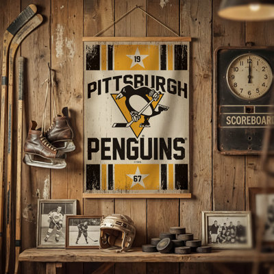 Tapisserie murale 24 po x 36 po Pittsburgh Penguins