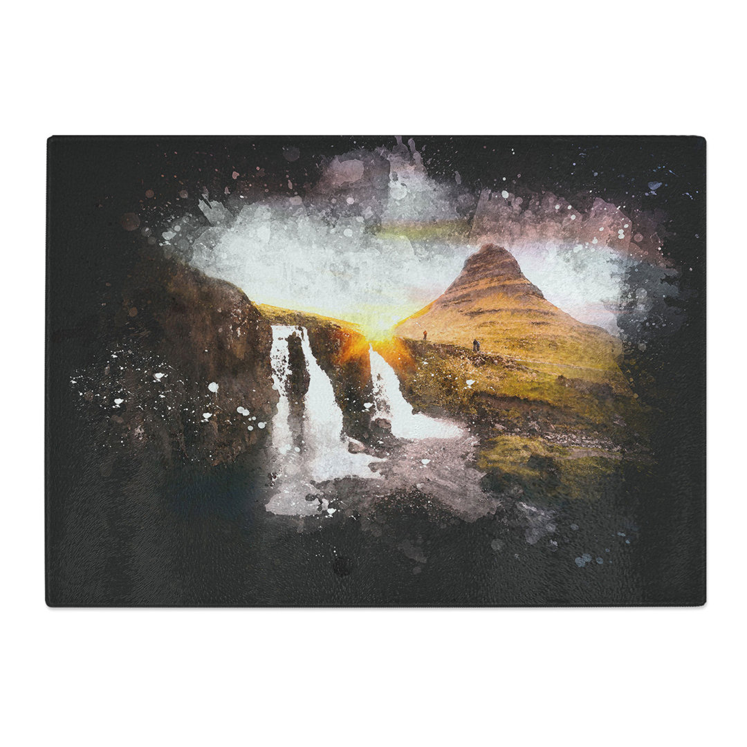 Tempered Glass Kirkjufell Waterfalls & Mountain Chopping Board