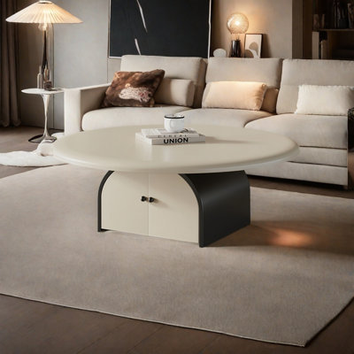 Table basse ronde de style crème
