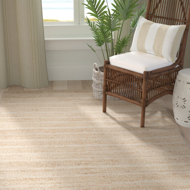 Tapis en jute / coton tissé à la main Arria en naturel / ivoire, Tapis de couloir 2 pi 3 po x 8 pi