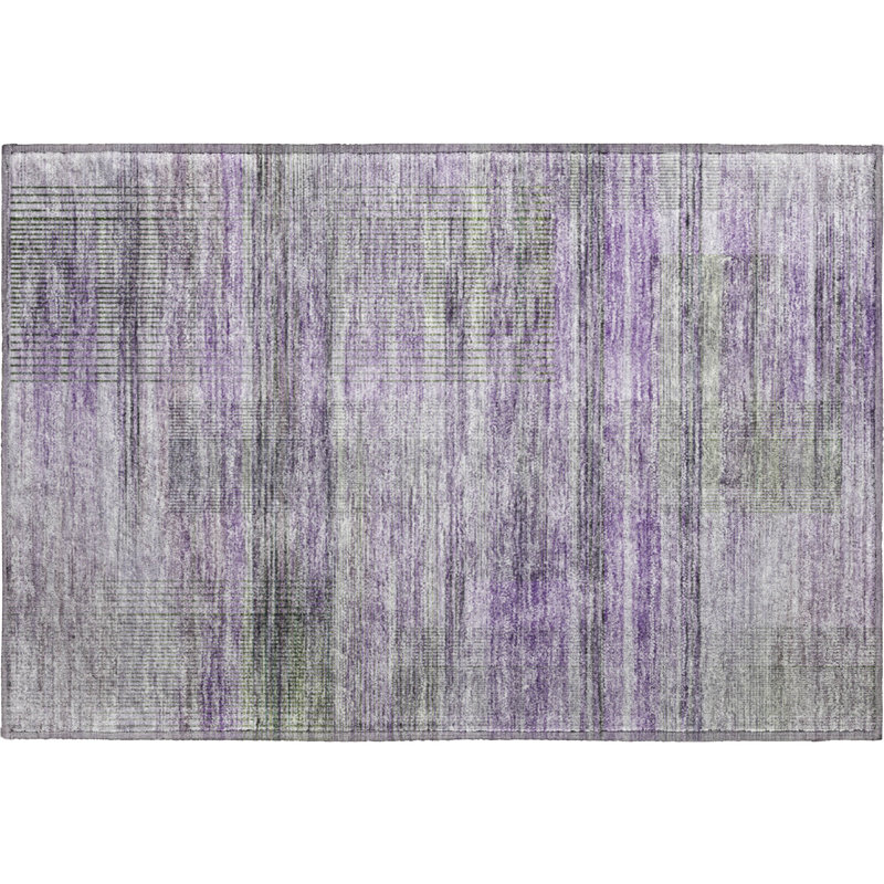 Tapis mauve de qualité supérieure lavable à la machine Prisco, Rectangle 1 pi 8 po x 2 pi 6 po