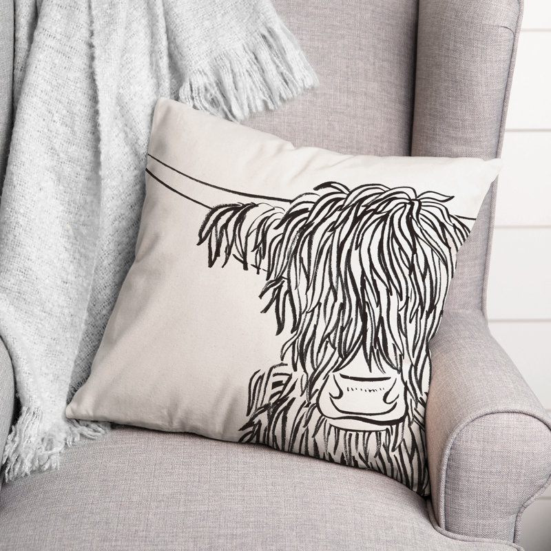 Coussin intérieur / extérieur Wash Up Cow, H 18 po x l 18 po, Carré