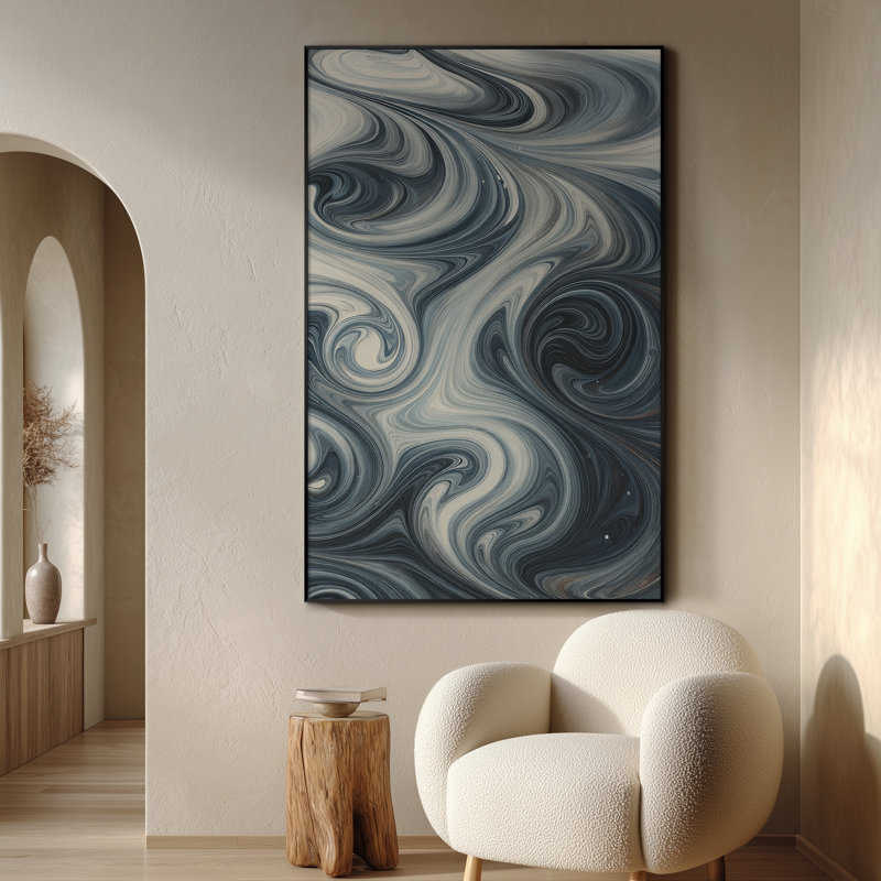 Très grand art mural imprimé sur toile - Œuvre d'art moderne abstraite, décor pour le salon ou la chambre à coucher - «Assemblage requis du cadre (cadre non fini)»