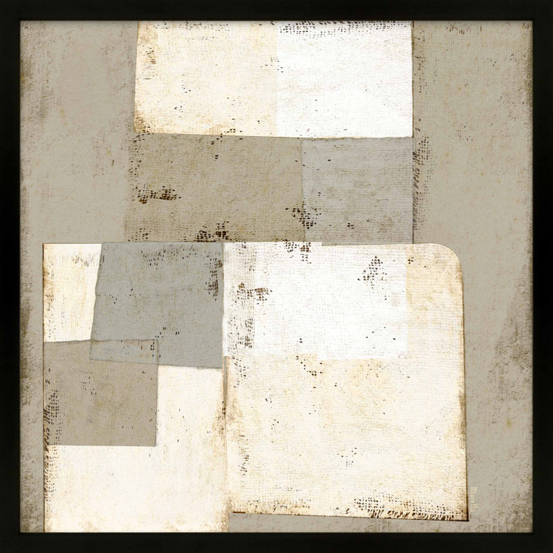 «Patchwork Neutrals» par Marco Marella pour Studio M - Art mural encadré, Black, Paper, 30" H x 30" W