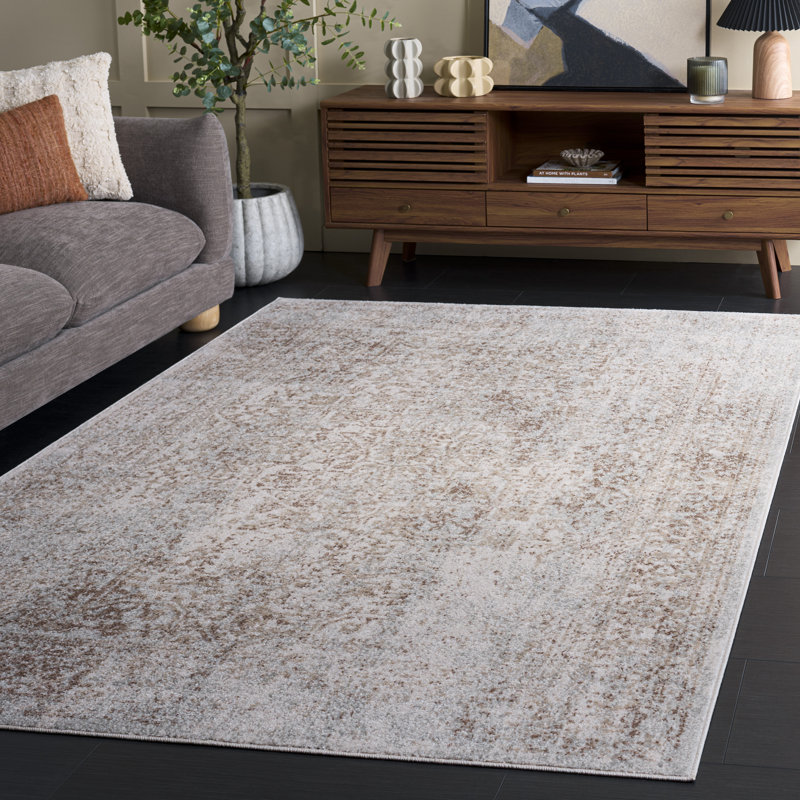 Oriental Area Rug, Runner 66 x 274 cm, Ivory/Taupe