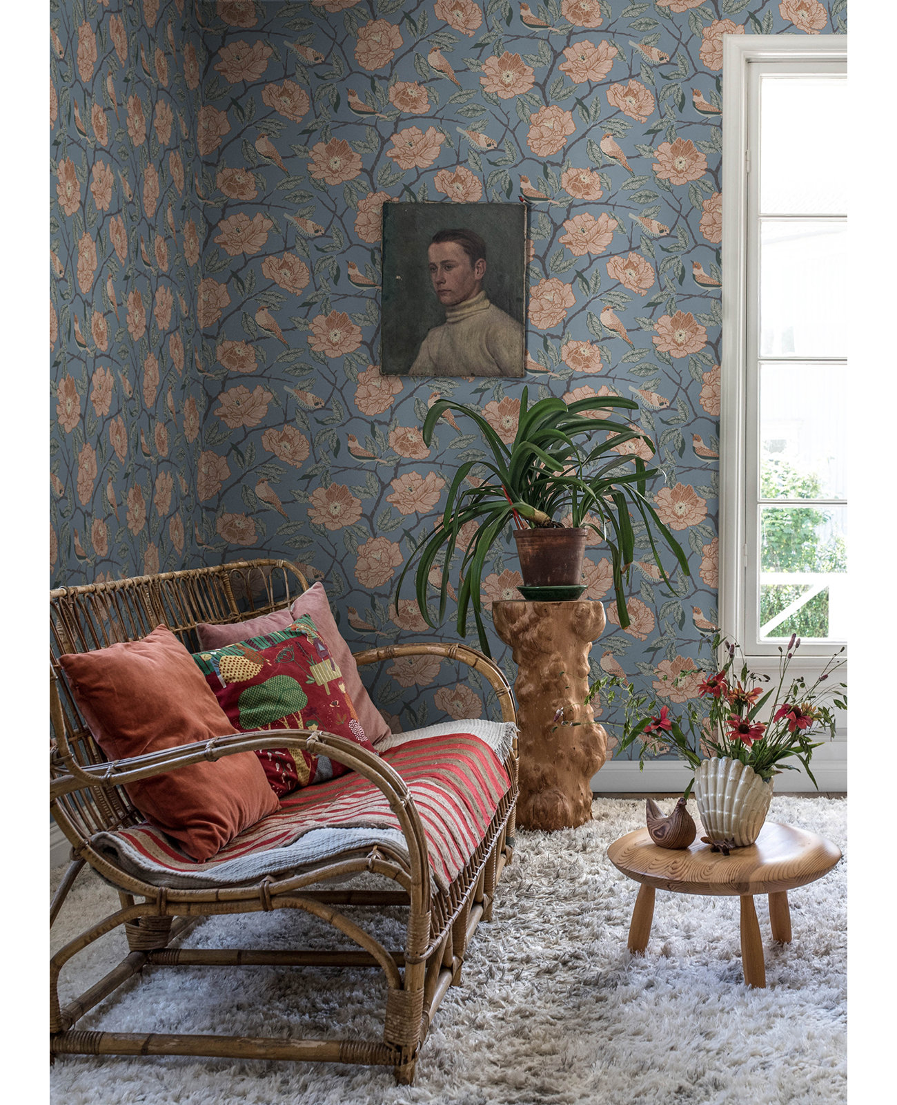 Botanical Wallpaper, Blue