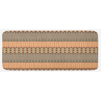 Eclectic Striped Synthetic Kitchen Mat