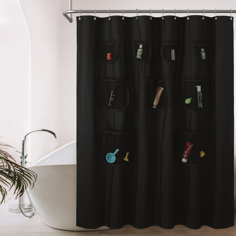 Rideau de douche Mesh, Noir, H 72 po x l 72 po