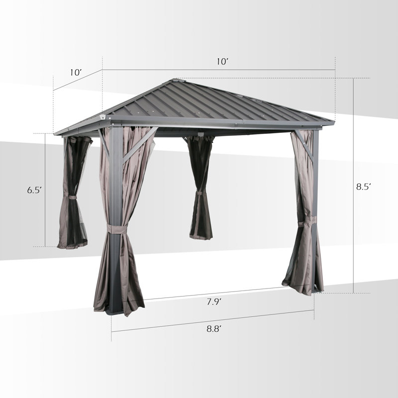 Hardtop 10 Ft. W x 10 Ft. D Aluminum Patio Gazebo