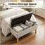 Pouf de rangement en velours côtelé de 81 cm de large, pieds en bois, plateau rabattable, repose-pieds de lit, banc à chaussures-697092030