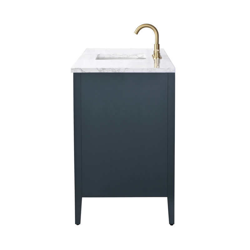 Emma 60" W Single Vanity, Vintage Blue/Brushed Bronze